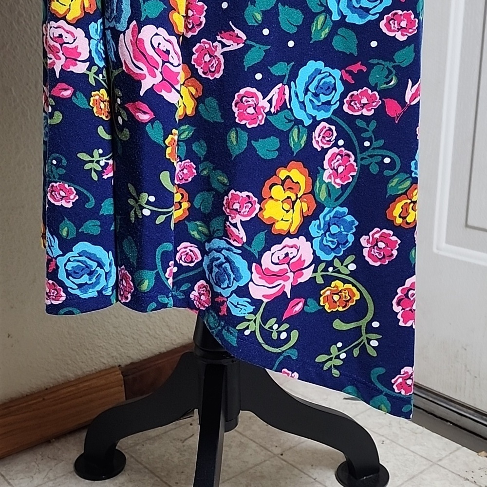 LuLaRoe Carly Hi-low Hem Floral Swing Dress Size Large - Picture 4 of 9